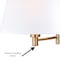 Vaxcel Chapeau Plug-In Brass Cone Motion Sensor Swing Arm Wall Lamp White Linen Shade W0261 - alternate 6